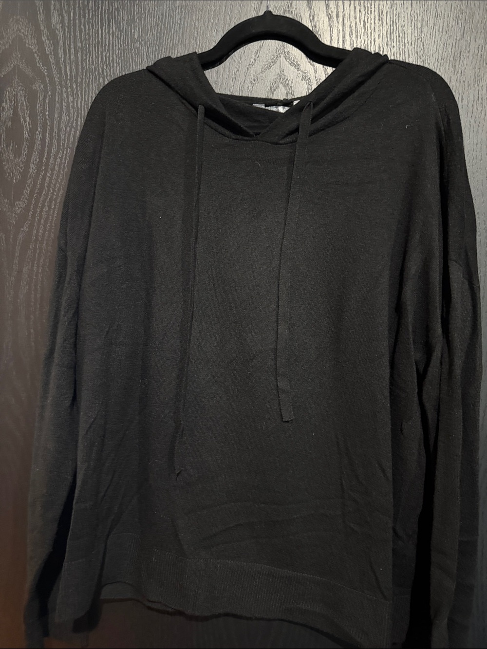 Black Hooded womens Pullover Sweater